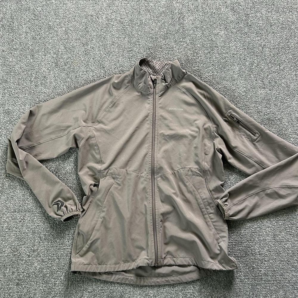 Patagonia Windbreaker Jacket Women Traverse Small Gray Softshell Full Zip Hiking